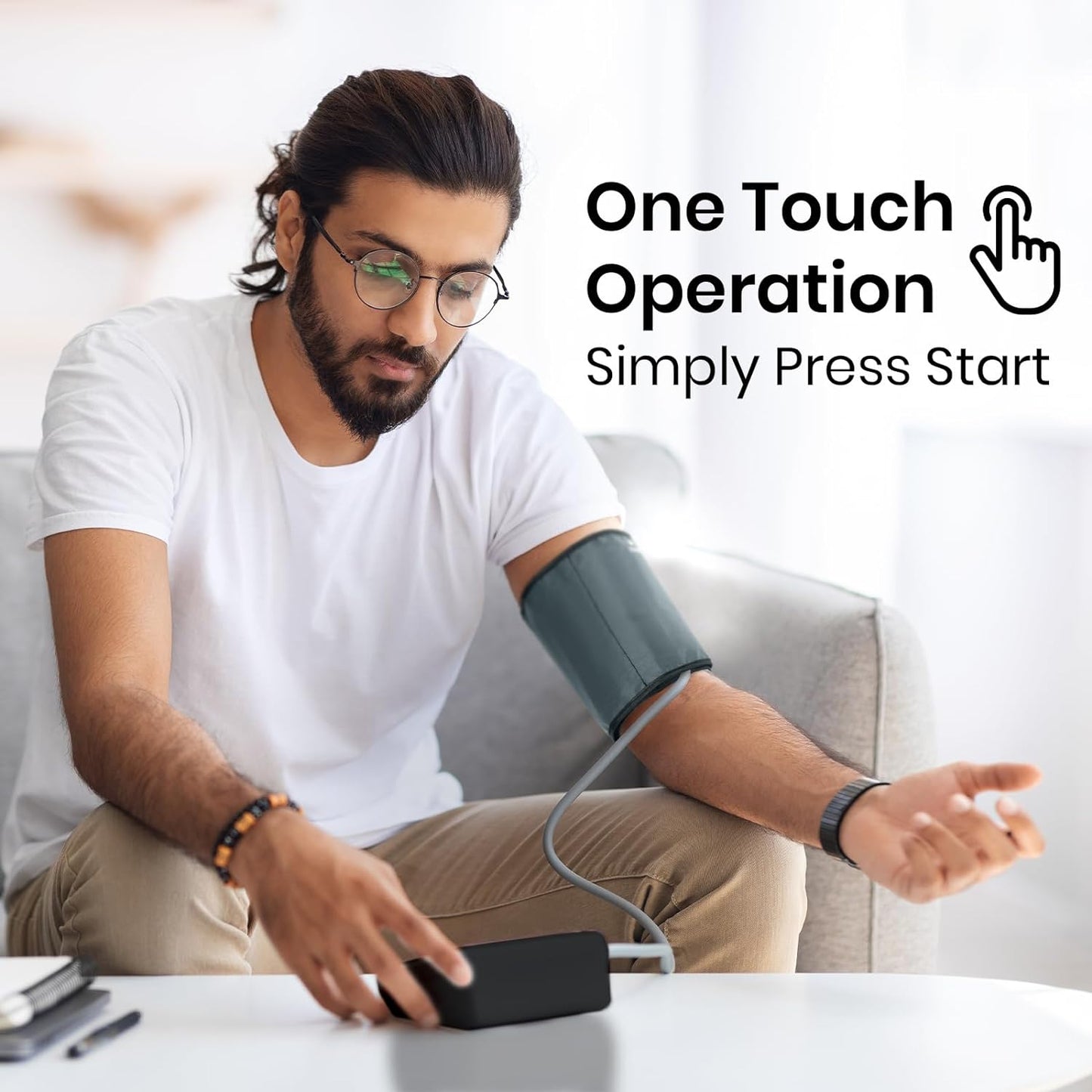 Blood Pressure Monitor - Upper Arm High Heart Rate Digital Sphygmomanometer BP Cuff Machine - Automatic Accurate Home Use BPM System for Hypertension- Pregnancy Must Have