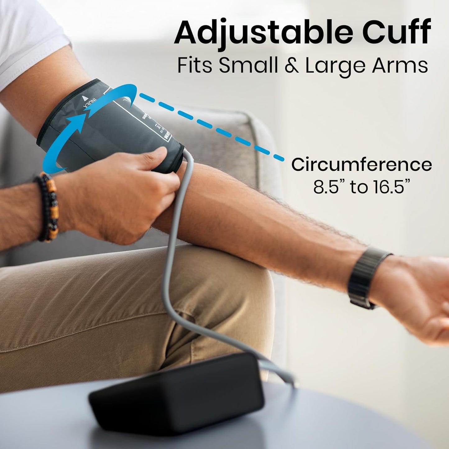 Blood Pressure Monitor - Upper Arm High Heart Rate Digital Sphygmomanometer BP Cuff Machine - Automatic Accurate Home Use BPM System for Hypertension- Pregnancy Must Have