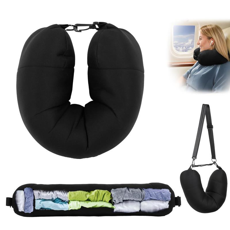 Ultimate 3-in-1 Travel Pillow - Stuffable, Convenient, and Essential for Your Adventures!
