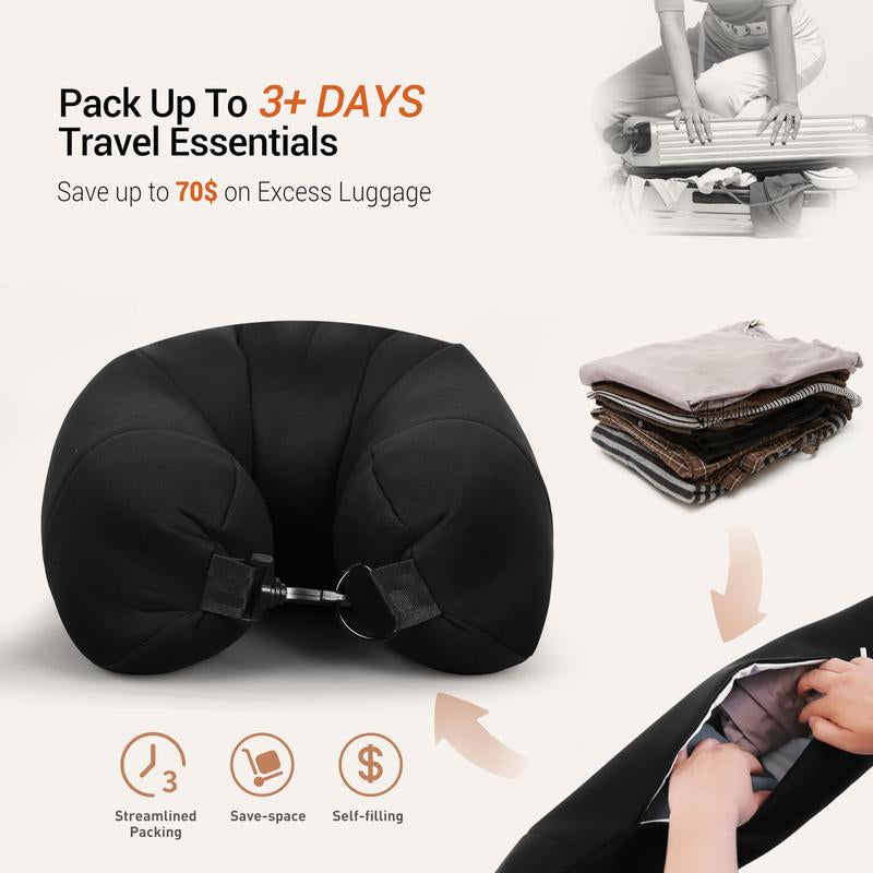 Ultimate 3-in-1 Travel Pillow - Stuffable, Convenient, and Essential for Your Adventures!