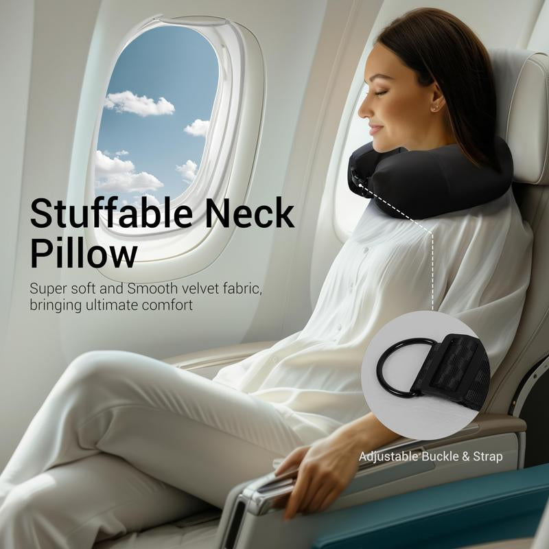 Ultimate 3-in-1 Travel Pillow - Stuffable, Convenient, and Essential for Your Adventures!