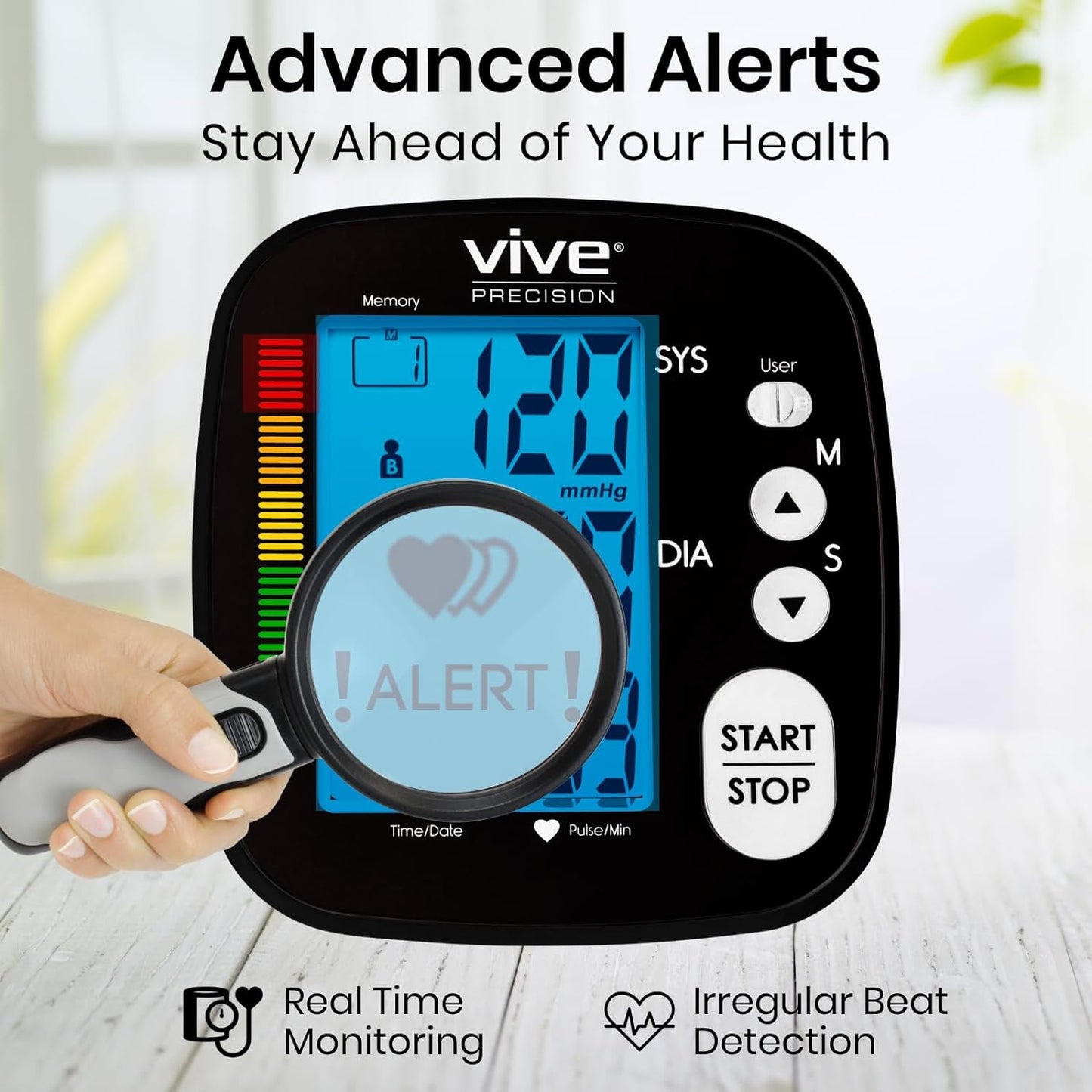 Blood Pressure Monitor - Upper Arm High Heart Rate Digital Sphygmomanometer BP Cuff Machine - Automatic Accurate Home Use BPM System for Hypertension- Pregnancy Must Have