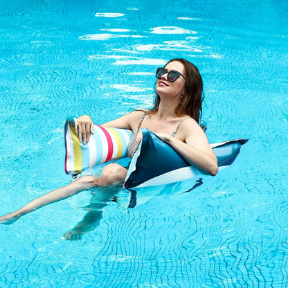 Fabric Pool Hammock Floats, XL, 2Pack Inflatable Multi Purpose Water Hammocks Floaties (Saddle, Lounge Chair, Hammock, Drifter), Pool Float Lounger for Adults