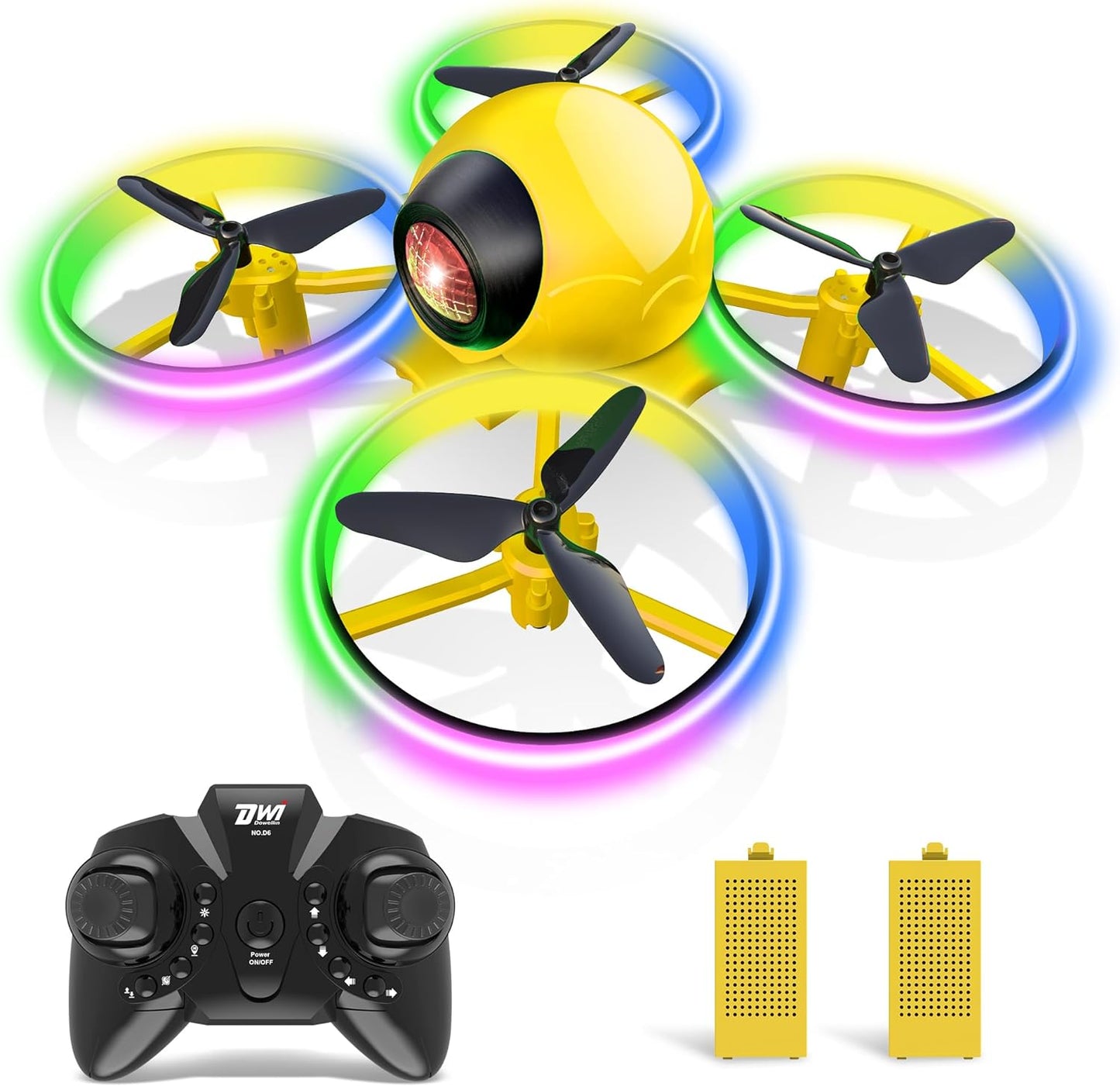 Mini Drone，Long Flight Time Small Flying Toys Drones of for Kids with LED Blinking Light One Key Take off Spin Flips RC Quadcopter Toys Drones for Beginners Boys and Girls, Yellow