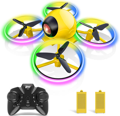 Mini Drone，Long Flight Time Small Flying Toys Drones of for Kids with LED Blinking Light One Key Take off Spin Flips RC Quadcopter Toys Drones for Beginners Boys and Girls, Yellow