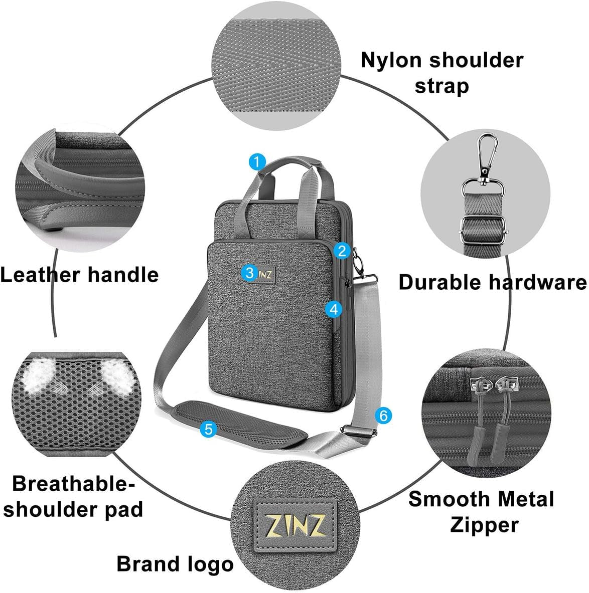 Slim & Expandable Case 12.9 13 Inch Travel Laptop Shoulder Bag for Macbook Air 13" M3/M2/M1, Macbook Pro 13" M2/M1, Ipad Pro 12.9"/13"/11", Ipad Air 13",L01G03