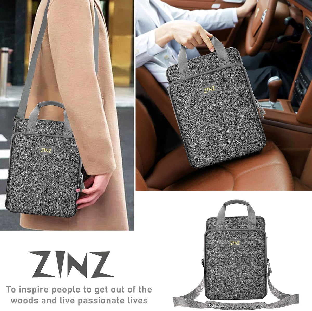 Slim & Expandable Case 12.9 13 Inch Travel Laptop Shoulder Bag for Macbook Air 13" M3/M2/M1, Macbook Pro 13" M2/M1, Ipad Pro 12.9"/13"/11", Ipad Air 13",L01G03