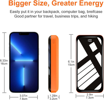 Portable Charger Power Bank 30000Mah High Capacity External Battery with Full LCD Digital Display,Smaller Size Backup Battery Pack Compatible with Smart Phone, Android Phone, Tablet and More