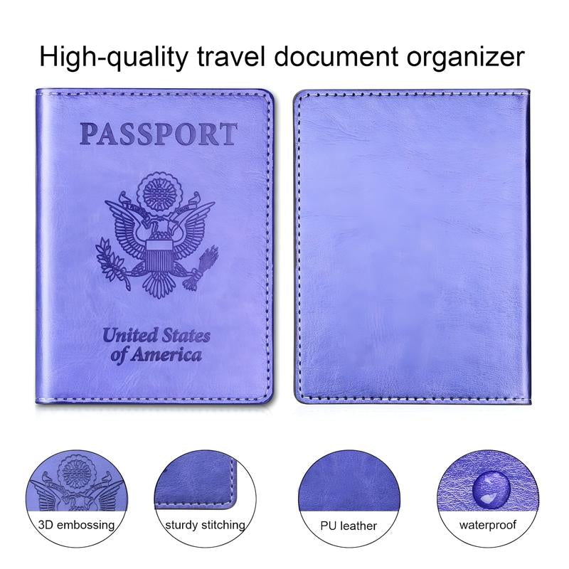 Stylish Unisex 2-Piece Passport Holder & Wallet Set 
