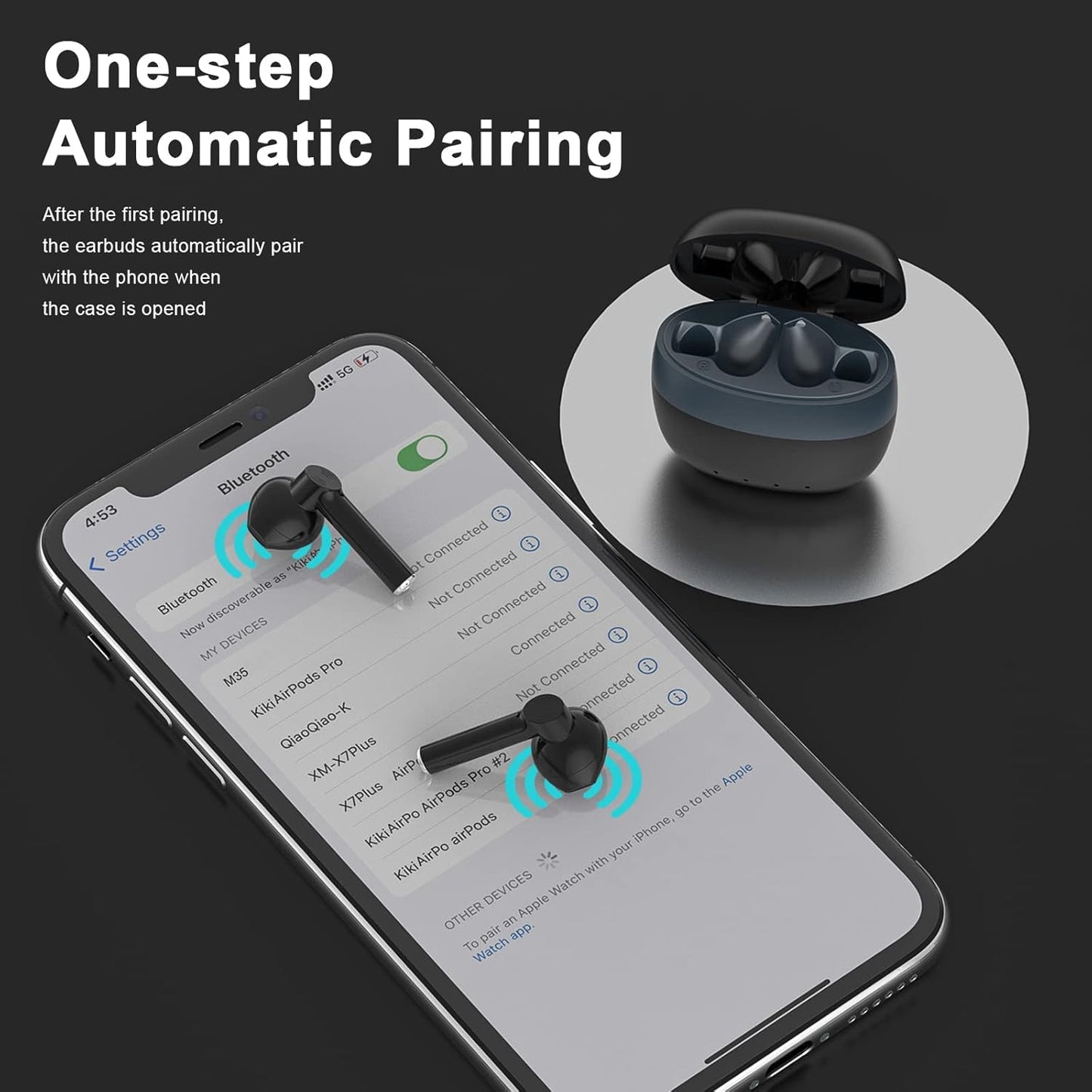 Wireless Earbuds, Bluetooth 5.2 ENC Noise Cancelling Deep Bass In-Ear Stereo Earphones, IPX6 Waterproof Headphones with Mic, USB-C Charging Case, Touch Control Ear Buds Headset for Iphone Android Ios