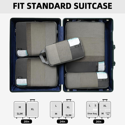 4 Set/6 Set Compression Packing Cubes for Travel, Compressible Packing Organizers Travel Accessories for Luggage Suitcase