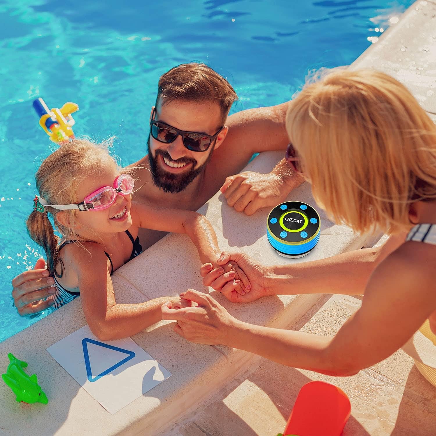 Bluetooth Shower Speakers, Portable Wireless Outdoor Speaker with HD Sound, Bluetooth Speaker with 8H Playtime, FM Radio, Handsfree LED Light Show with Suction Cup, IPX7 Waterproof for Travel/Party