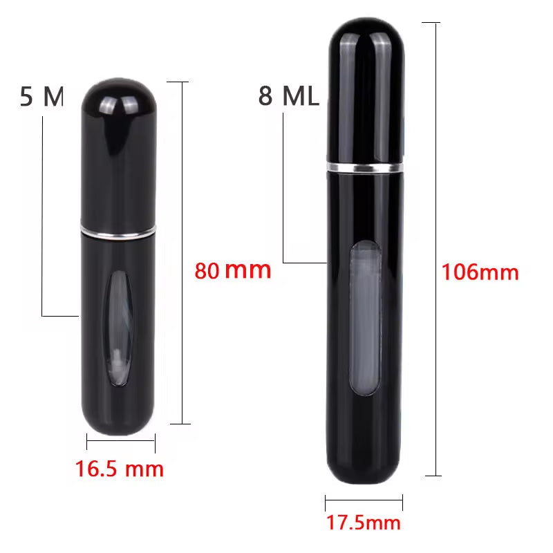 Travel-Friendly Mini Aluminum Perfume Atomizer - Refillable 8/5Ml Spray Bottle for Cosmetics and Fragrances