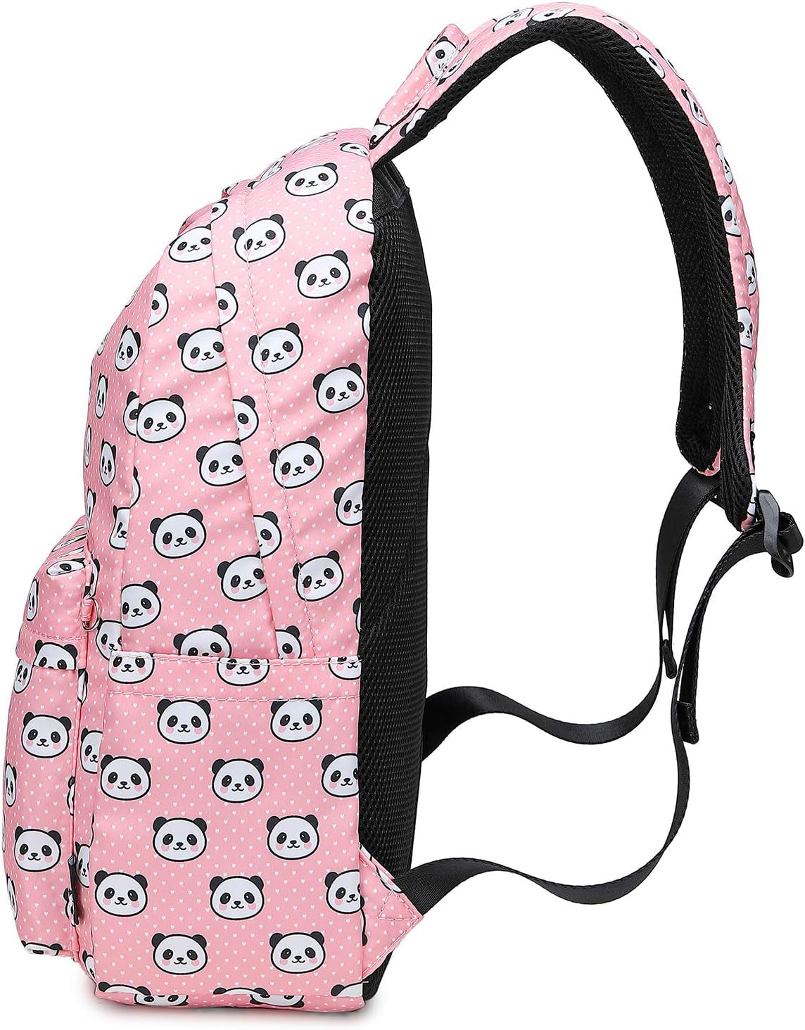 Lightweight Cute Panda Backpacks for Girls School Backpacks with Lunch Bag (Panda Pink Set)