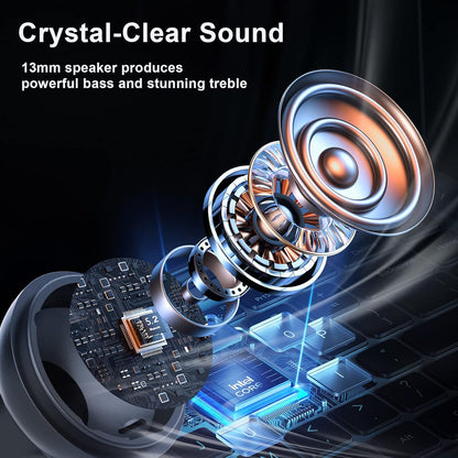 Wireless Earbuds, Bluetooth 5.2 ENC Noise Cancelling Deep Bass In-Ear Stereo Earphones, IPX6 Waterproof Headphones with Mic, USB-C Charging Case, Touch Control Ear Buds Headset for Iphone Android Ios