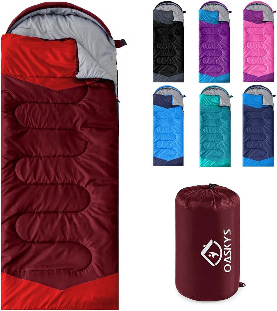 Camping Sleeping Bag - 3 Season Warm & Cool Weather - Summer Spring Fall Lightweight Waterproof for Adults Kids - Camping Gear Equipment, Traveling, and Outdoors