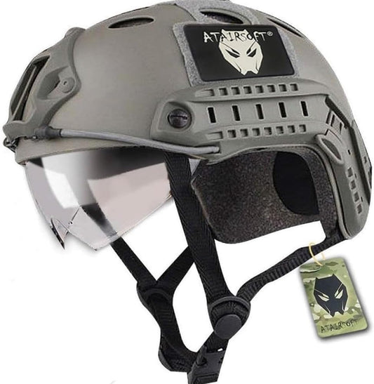 PJ Type Tactical Multifunctional Fast Helmet with Visor Goggles Version