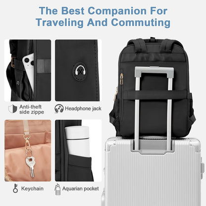 Travel Backpack for Women Men Airline Approved Carry on Bags for Airplanes Black Laptop Backpack Personal Item Backpack for Traveling on Airplane College Backpack with Laptop Compartment