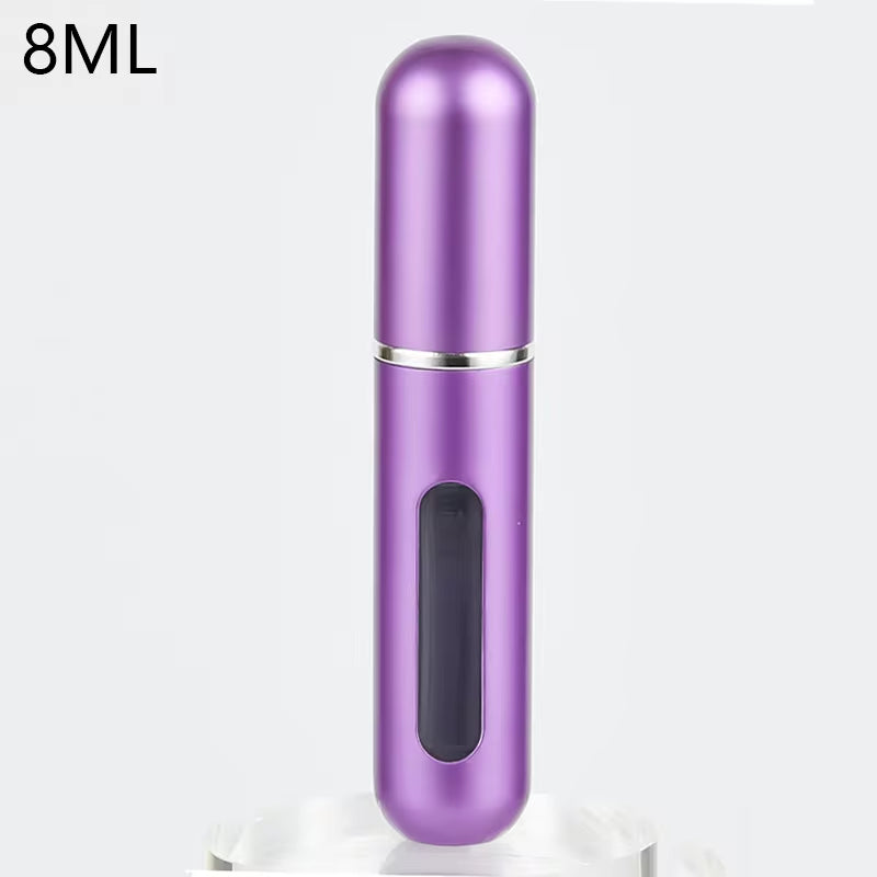 Travel-Friendly Mini Aluminum Perfume Atomizer - Refillable 8/5Ml Spray Bottle for Cosmetics and Fragrances