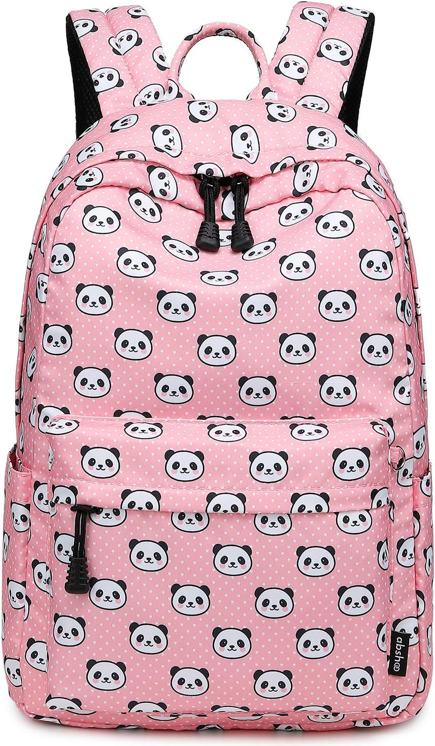 Lightweight Cute Panda Backpacks for Girls School Backpacks with Lunch Bag (Panda Pink Set)